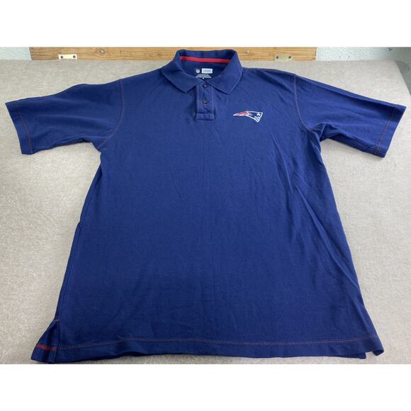 NFL Team Apparel New England Patriots Polo Shirt Sz M Navy Blue Short Sleeve - Picture 7 of 7